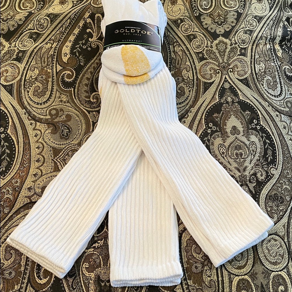 NWT Gold Toe Over-The-Calf White Cotton Rich Socks For Men or Women. 3 pairs 🏝️ - Picture 9 of 9